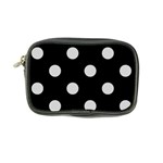 Polka Dots - Light Gray on Black Coin Purse