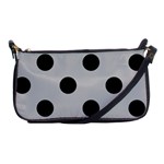 Polka Dots - Black on Silver Gray Shoulder Clutch Bag