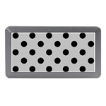 Polka Dots - Black on Silver Gray Memory Card Reader (Mini)