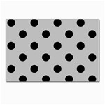 Polka Dots - Black on Silver Gray Postcard 4 x 6  (Pkg of 10)