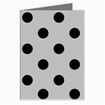 Polka Dots - Black on Silver Gray Greeting Card