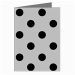 Polka Dots - Black on Silver Gray Greeting Cards (Pkg of 8)