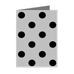 Polka Dots - Black on Silver Gray Mini Greeting Card