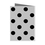 Polka Dots - Black on Silver Gray Mini Greeting Cards (Pkg of 8)