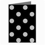 Polka Dots - Silver Gray on Black Greeting Card