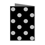 Polka Dots - Silver Gray on Black Mini Greeting Cards (Pkg of 8)