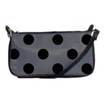 Polka Dots - Black on Gray Shoulder Clutch Bag