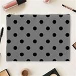 Polka Dots - Black on Gray Cosmetic Bag (XL)