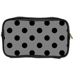 Polka Dots - Black on Gray Toiletries Bag (One Side)