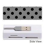 Polka Dots - Black on Gray Memory Card Reader (Stick)