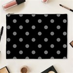 Polka Dots - Gray on Black Cosmetic Bag (XL)