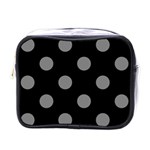 Polka Dots - Gray on Black Mini Toiletries Bag (One Side)