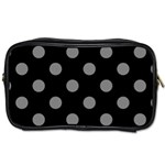 Polka Dots - Gray on Black Toiletries Bag (One Side)