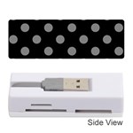 Polka Dots - Gray on Black Memory Card Reader (Stick)