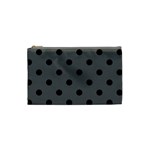 Polka Dots - Black on Dark Gray Cosmetic Bag (S)