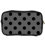 Polka Dots - Black on Dark Gray Toiletries Bag (One Side)