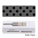 Polka Dots - Black on Dark Gray Memory Card Reader (Stick)