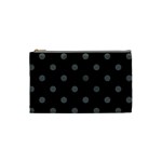 Polka Dots - Dark Gray on Black Cosmetic Bag (S)