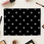 Polka Dots - Dark Gray on Black Cosmetic Bag (XL)