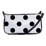 Polka Dots - Black on White Shoulder Clutch Bag