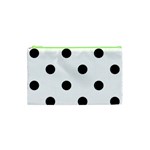 Polka Dots - Black on White Canvas Cosmetic Bag (XS)