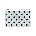 Polka Dots - Black on White Cosmetic Bag (M)