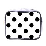 Polka Dots - Black on White Mini Toiletries Bag (One Side)