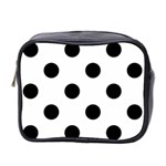 Polka Dots - Black on White Mini Toiletries Bag (Two Sides)