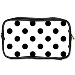 Polka Dots - Black on White Toiletries Bag (Two Sides)