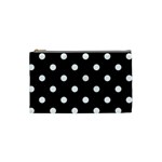 Polka Dots - White on Black Cosmetic Bag (S)