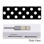 Polka Dots - White on Black Memory Card Reader (Stick)