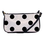 Polka Dots - Black on Seashell Shoulder Clutch Bag