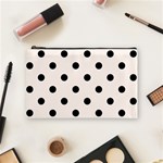 Polka Dots - Black on Seashell Cosmetic Bag (M)