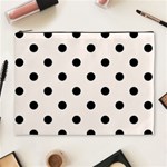 Polka Dots - Black on Seashell Cosmetic Bag (XL)