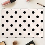 Polka Dots - Black on Seashell Cosmetic Bag (XXL)