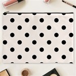 Polka Dots - Black on Seashell Cosmetic Bag (XXXL)