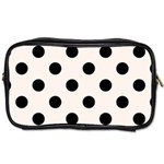 Polka Dots - Black on Seashell Toiletries Bag (One Side)