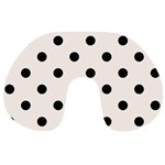 Polka Dots - Black on Seashell Travel Neck Pillow