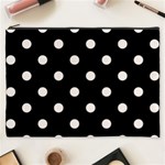 Polka Dots - Seashell on Black Cosmetic Bag (XXXL)