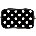 Polka Dots - Seashell on Black Toiletries Bag (One Side)