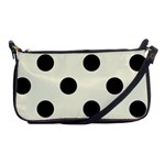 Polka Dots - Black on Beige Shoulder Clutch Bag