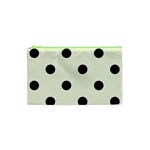 Polka Dots - Black on Beige Canvas Cosmetic Bag (XS)