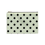 Polka Dots - Black on Beige Cosmetic Bag (M)