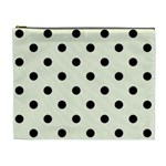 Polka Dots - Black on Beige Cosmetic Bag (XL)