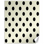 Polka Dots - Black on Beige Canvas 16  x 20 