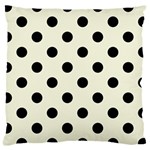 Polka Dots - Black on Beige Large Cushion Case (One Side)