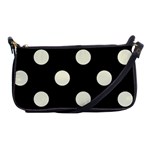 Polka Dots - Beige on Black Shoulder Clutch Bag