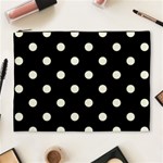 Polka Dots - Beige on Black Cosmetic Bag (XL)