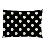 Polka Dots - Beige on Black Pillow Case (Two Sides)