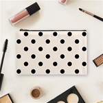 Polka Dots - Black on Linen Cosmetic Bag (M)